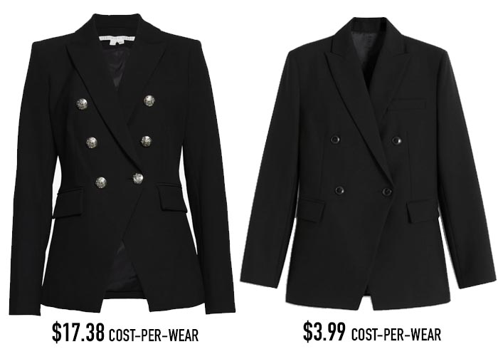 cost per wear black blazer fountainof30