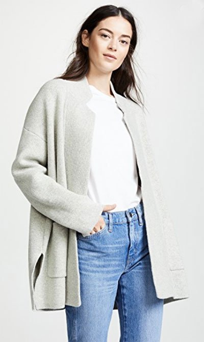 business casual fashion grey sweater coat