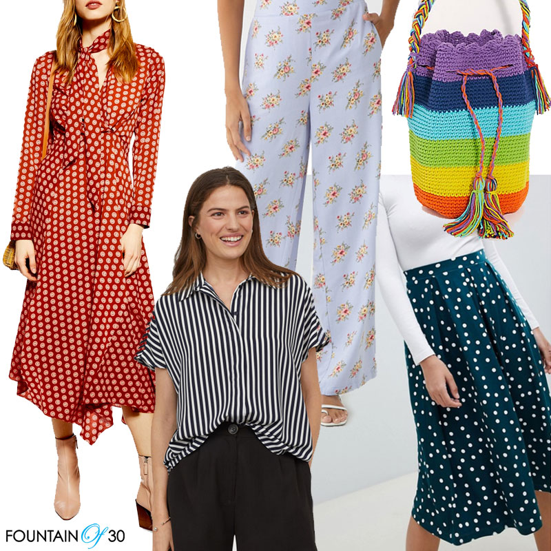 springtime prints looks for less polka dots stripes florals