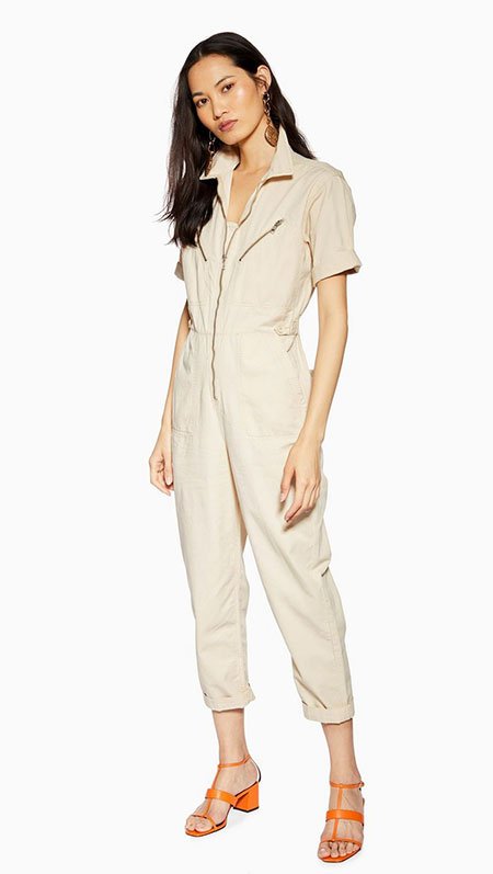 look for less ecru Short Sleeve Boiler Suit,