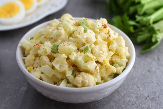 The Most Amazing Low Carb Cauliflower “Potato” Salad
