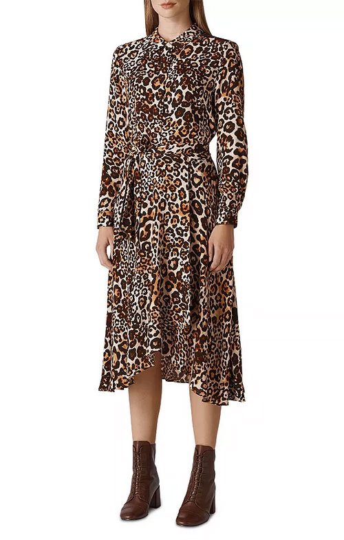 Gabrielle Union leopard dress celebrity style Leopard Shirt Dress ong sleeve