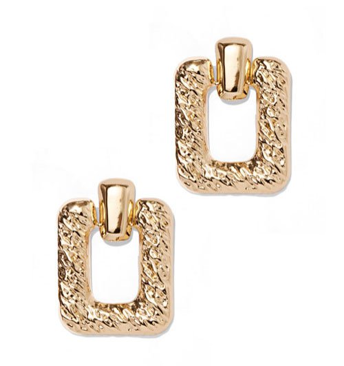 clebrity look for less Polished Goldtone Open-Square Drop Earrings