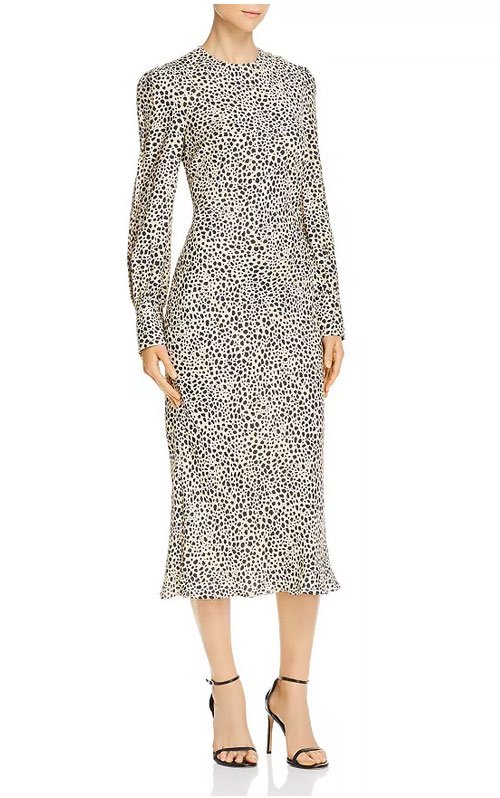 Gabrielle Union Look for less long sleeve midi tiny leopard print dress
