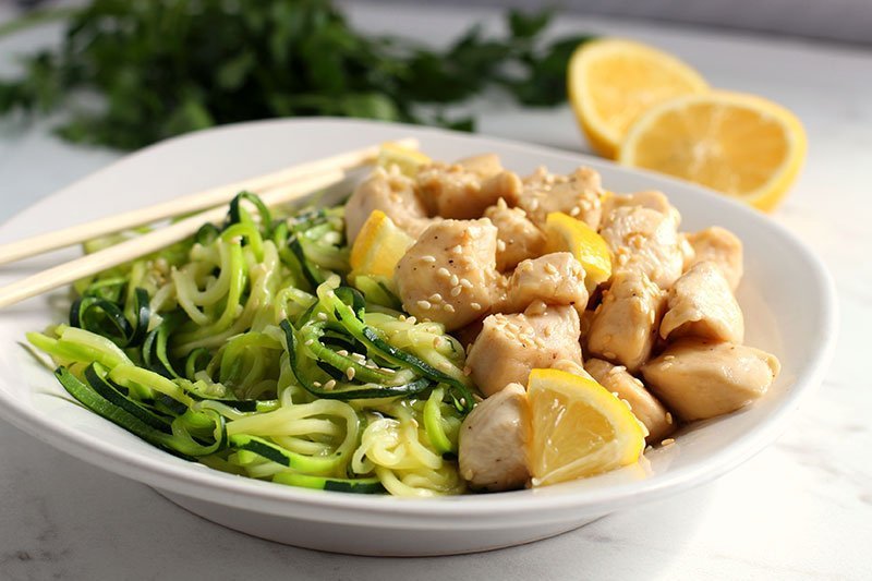 Lemon Chicken Zoodle Bowls