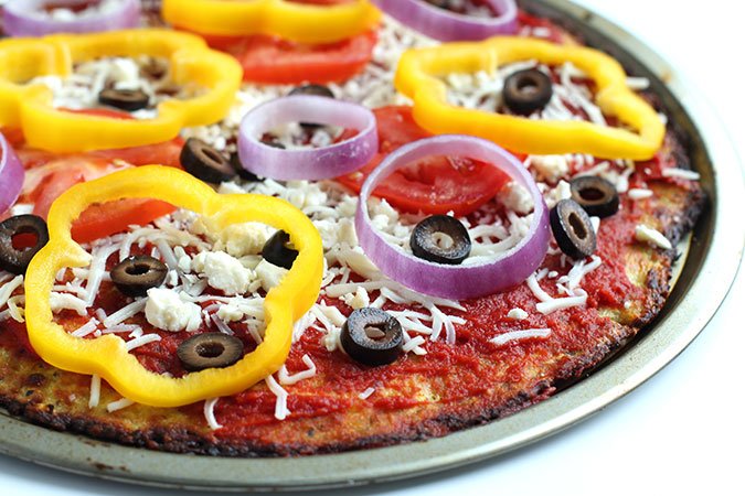 How to make Cauliflower Pizza mediterranean toppings fountainof30