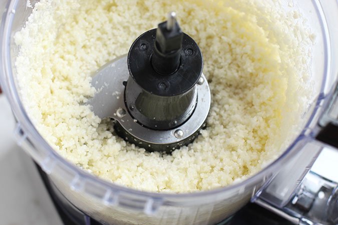 Cauliflower in blender for Cauliflower pizza crust