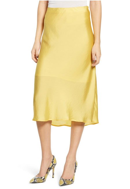 Posh Couture Womens Crepe Skirt With Slit Upfront 