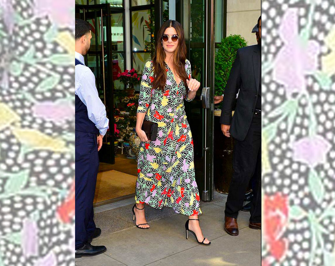 Sandra Bullock Spring Floral Look for Less