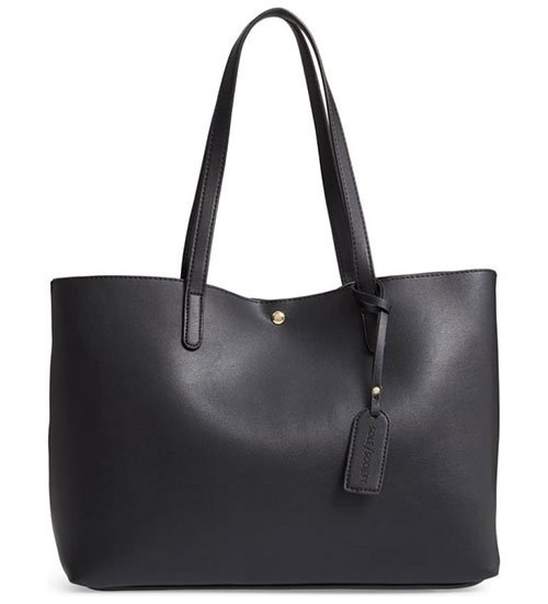 black Faux Leather Tote look for less amal clooney professional bag Faux Leather Tote fountainof30