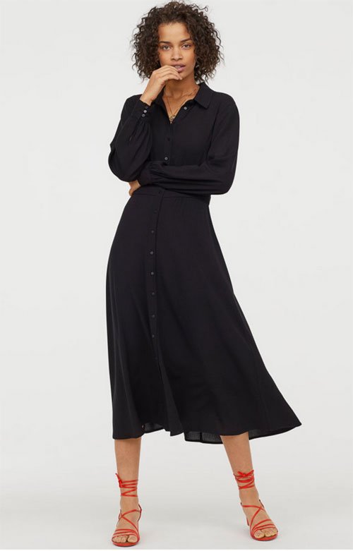 H&M black Dress with Collar black dress amal clooney look for less H&M Dress with Collar fountainof30