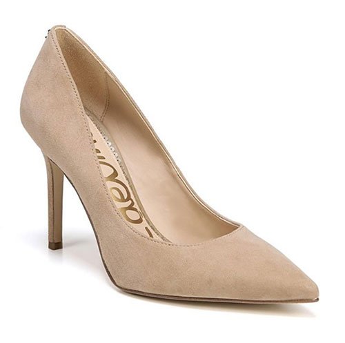 amal clooney professional style beige suede Pointy Toe Pump fountainof30