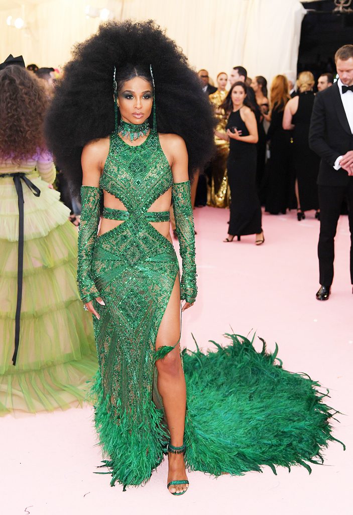 met gala 2019 Ciara in green Peter Dundas gown