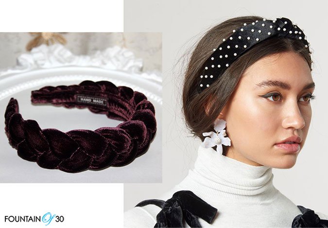 How To Wear The Padded Headband Trend velvet knotted and black vlevet with pearls fountain of 30
