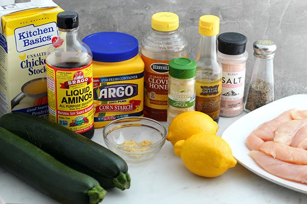 lemon chicken zoodle bowl recipe ingredients fountainof30