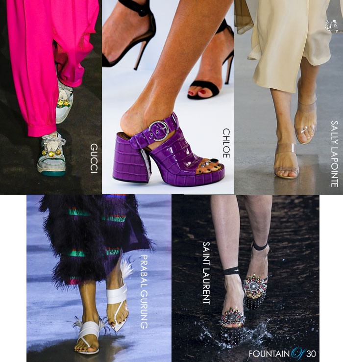 Spring 2019 Shoe Trends gucci sneakers runway sandals slides fountainof30