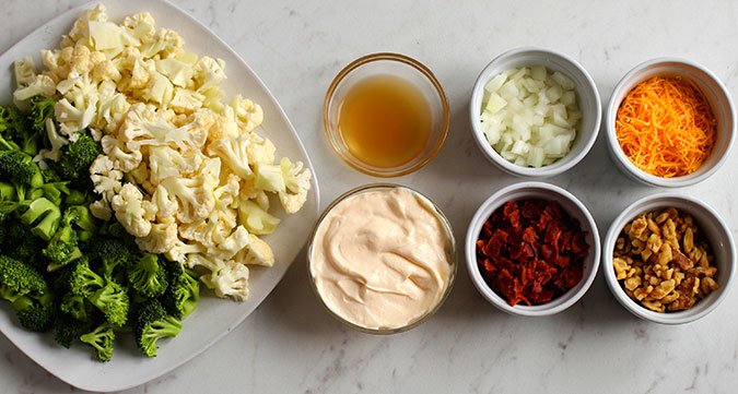 broccoli cauliflower salad recipe ingredients fountainof30