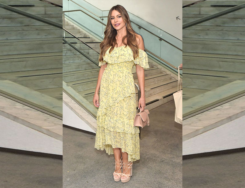 Sofia Vergara Yellow Floral Look For Less