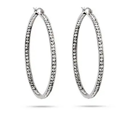  sofia Vergara look 2” Inside Out CZ Hoop Earrings