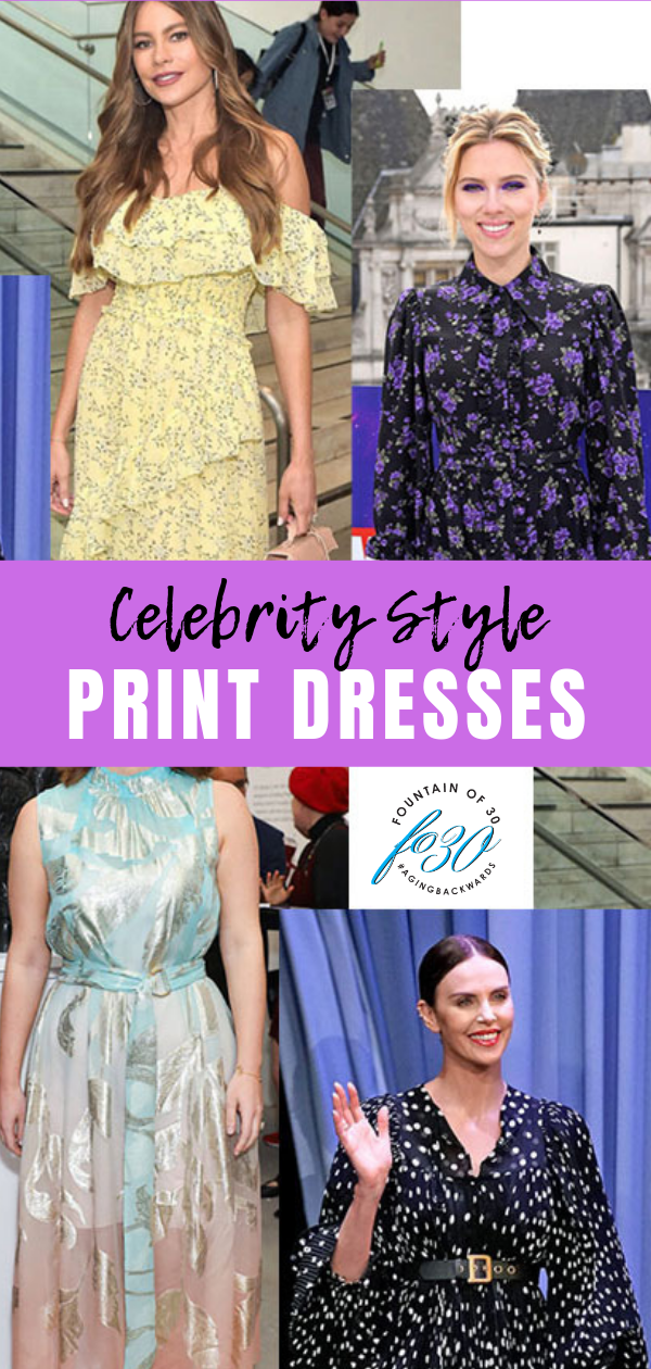 how celebs wear print dressea fountianof30