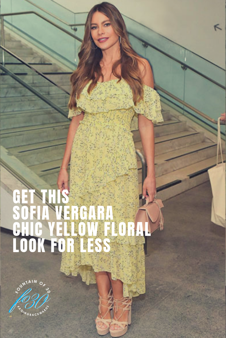 Sofia Vergara Chic Yellow Floral Look For Less fountainof30