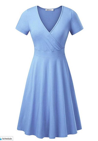 Kate Middleton Light Blue Dress MSBASIC Casual Flared Midi Dress