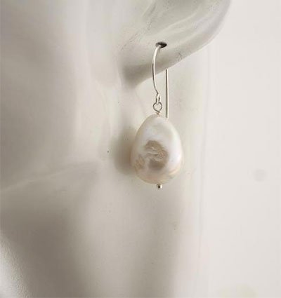 kate middleton look White Baroque Freshwater Pearl Earrings