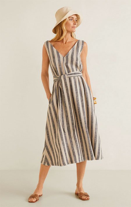 striped dress look for less mango linen midi fountainof30