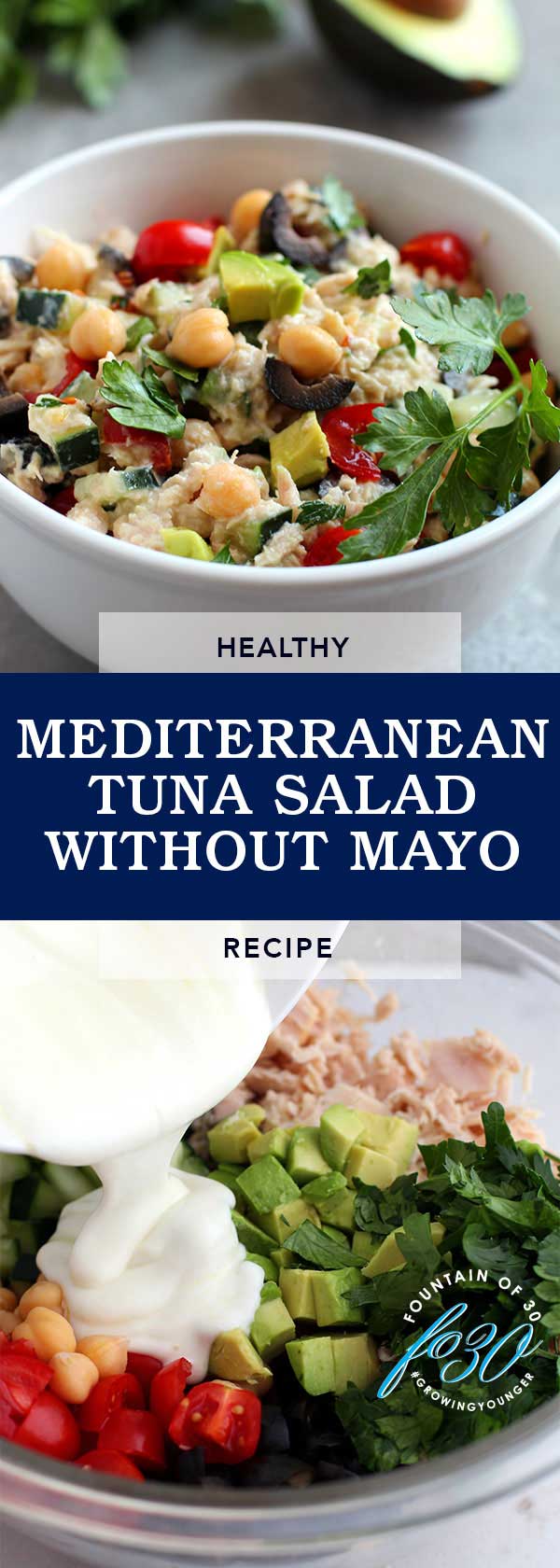 Healthy Mediterranean Tuna Salad without Mayo FountainOf30
