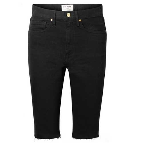 Bermuda Frayed Denim Shorts black