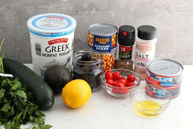 Mediterranean Tuna Salad Recipe ingredients