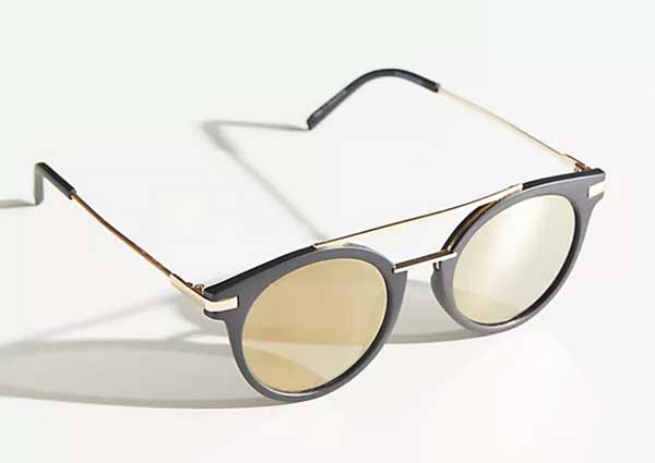 Urban Outfitters Sydney Double Brow Bar Round Sunglasses metal accents Sunglasses fountainof30