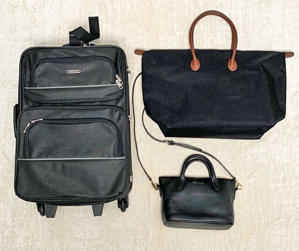 What to Pack 3 black bags travel fountainof30
