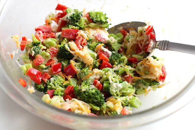 Broccoli Cheese mixing vegetables