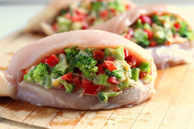 Broccoli Cheese Stuffed Chicken before cooking Broccoli Cheese Stuffed Chicken raw