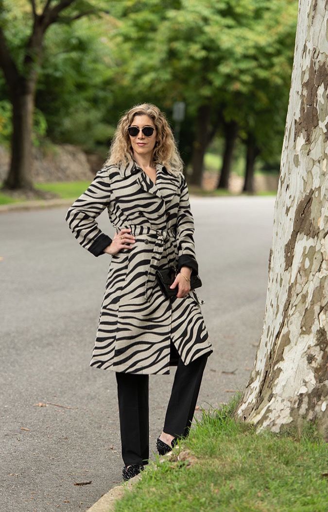 How To Wear Zebra Prints Lauren DImet Water Zebra coat