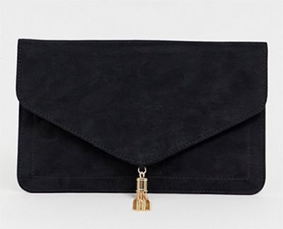 Victoria Beckham Look for Less black Tassel Clutch Bag