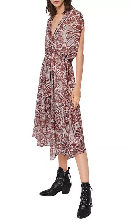 ALLSAINTS Romina Paisley Midi Dress ALLSAINTS Paisley Midi Dress