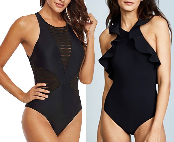 high neck one piece swimsuits black fountainof30