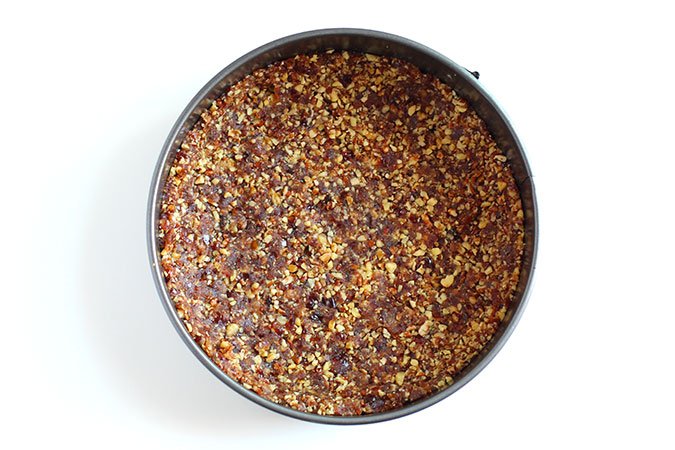 nutty crust in springboard pan pressig crust into springboard pan