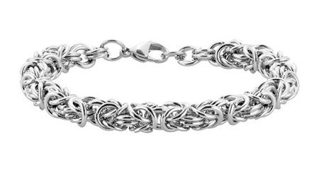 silver Intricate Byzantine Chain Braceler fountainof30