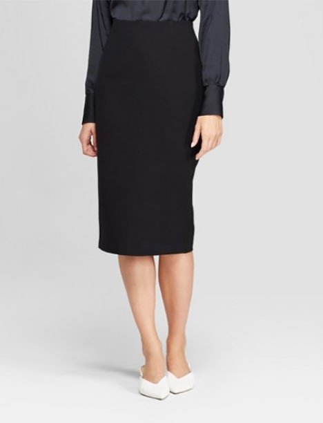 black Midi Pencil Skirt