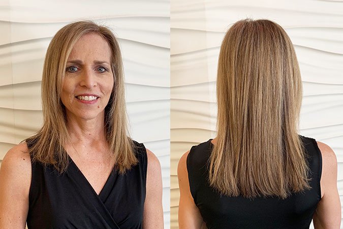 Carol Calacci Sasoon Salon hair front and back fountainof30