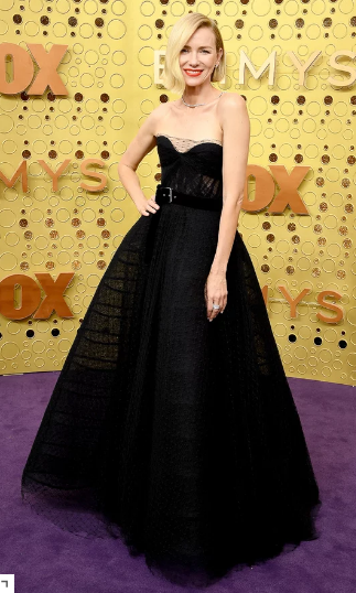Naomi Watts black Dior gown emmys 2019 fashion 
