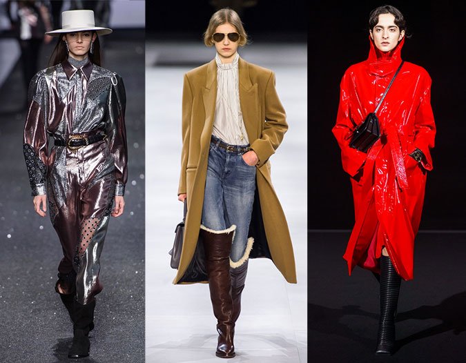 high gloss on the fall runway Alberta Ferretti, Celine and Balenciaga