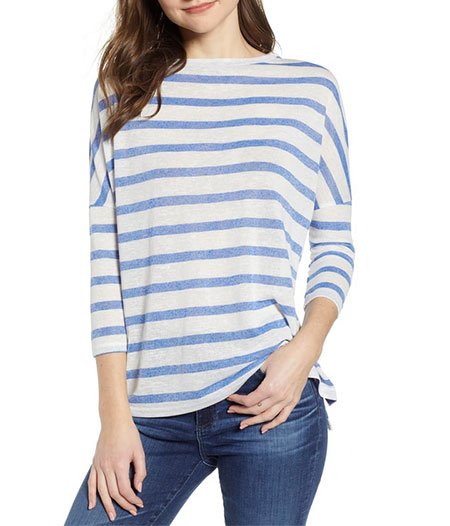 blue white Stripe Slub Tee fountainof30