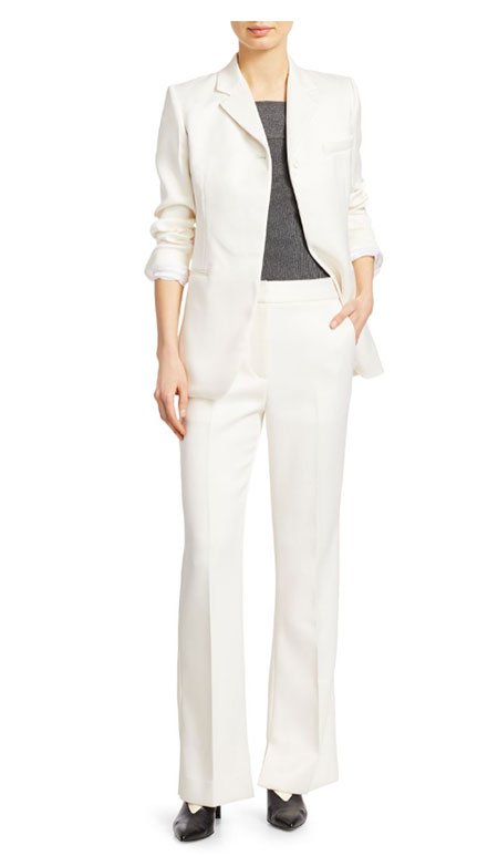 3.1 Phillip Lim Satin Blazer and pants Victoria Beckham White Suit