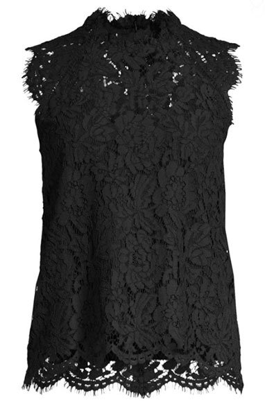 Sleeveless Lace Blouse black fountainof30