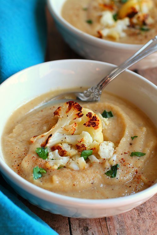 Creamy Roasted Cauliflower Soup 