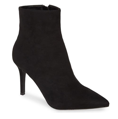 black suede bootie